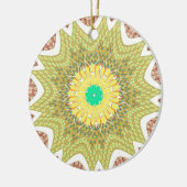 OLDEN YELLOW Afrikaans etnisch stammenpatroon Keramisch Ornament (Links)