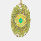 OLDEN YELLOW Afrikaans etnisch stammenpatroon Keramisch Ornament (Rechts)