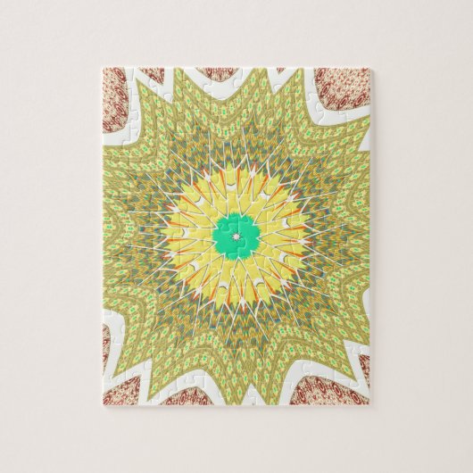 OLDEN YELLOW Afrikaans etnisch stammenpatroon Legpuzzel (Verticaal)