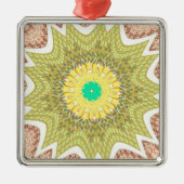 OLDEN YELLOW Afrikaans etnisch stammenpatroon Metalen Ornament (Voorkant)