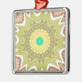 OLDEN YELLOW Afrikaans etnisch stammenpatroon Metalen Ornament (Links)