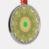 OLDEN YELLOW Afrikaans etnisch stammenpatroon Metalen Ornament (Rechts)