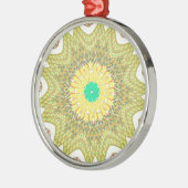 OLDEN YELLOW Afrikaans etnisch stammenpatroon Metalen Ornament (Links)