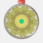 OLDEN YELLOW Afrikaans etnisch stammenpatroon Metalen Ornament (Voorkant)