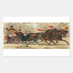 Older and Younger Sisters Ride - Mary Evans Rechthoekige Sticker