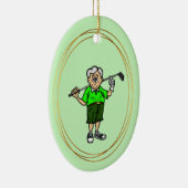 Older Grijs Haar Mannelijke Golfer Ornament (Rechts)