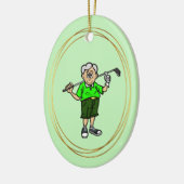 Older Grijs Haar Mannelijke Golfer Ornament (Links)