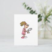 Older Tennis Lady Briefkaart (Staand voorkant)