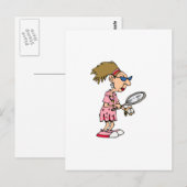 Older Tennis Lady Briefkaart (Voorkant / Achterkant)