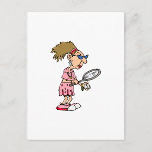Older Tennis Lady Briefkaart