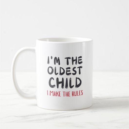 Oldest Child – I Make the Rules Personalized Koffiemok (Links)