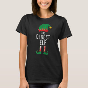 Oldest Elf Sibling Matching Family Group Christma T-shirt