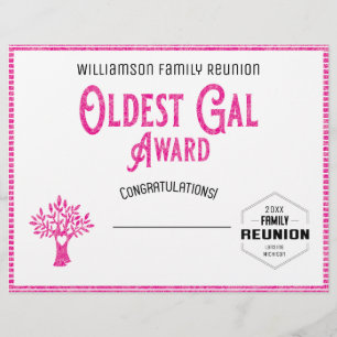 Oldest Gal Family Tree Award Briefhoofd