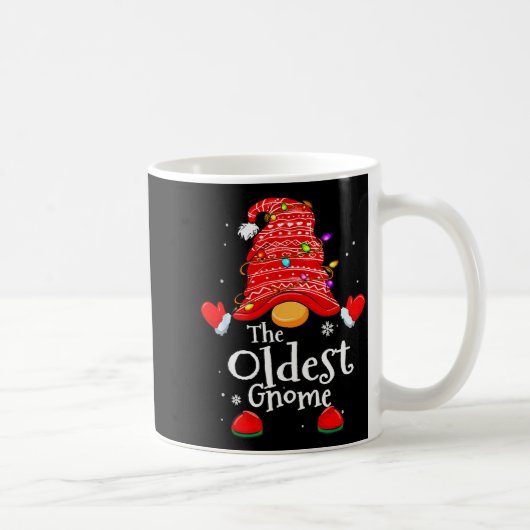 Oldest Gnome - Xmas Family Grandparents Christmas Koffiemok (Rechts)