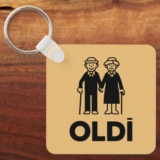 Oldi Verjaardag Sleutelhanger (Voorkant)