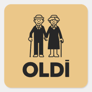 Oldi Verjaardag Vierkante Sticker