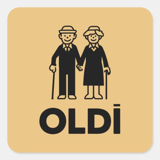 Oldi Verjaardag Vierkante Sticker (Voorkant)