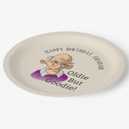 Oldie Maar Goodie over de heuvel Papieren Bordje (Gekanteld)