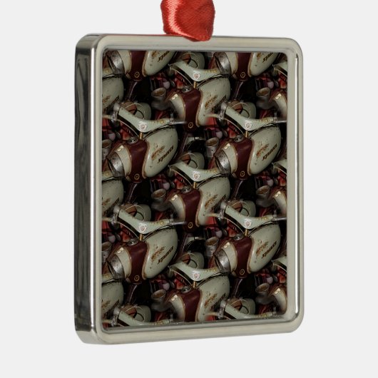 Oldie Motorcycle multiple Metalen Ornament (Rechts)