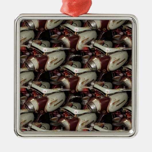 Oldie Motorcycle multiple Metalen Ornament (Voorkant)