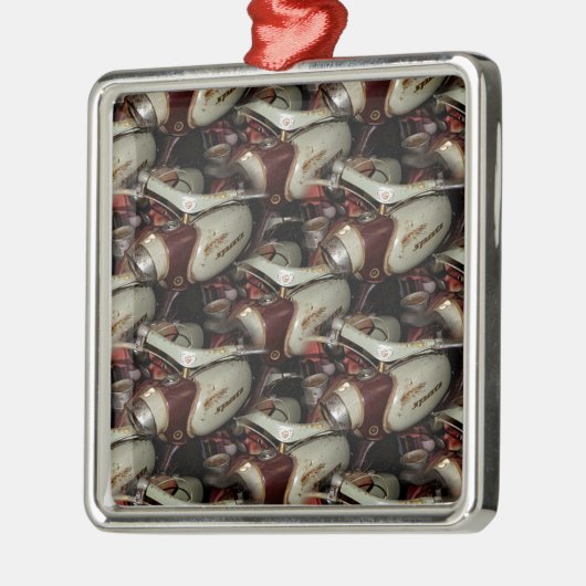 Oldie Motorcycle multiple Metalen Ornament (Links)