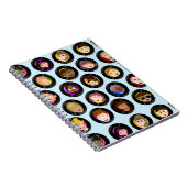 Oldies Cartoon Character Vinyl Records Pattern Notitieboek (Rechterzijde)