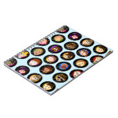 Oldies Cartoon Character Vinyl Records Pattern Notitieboek (Linkerzijde)