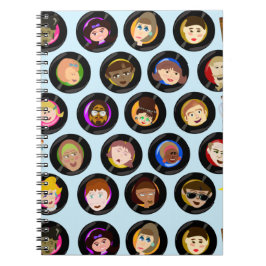 Oldies Cartoon Character Vinyl Records Pattern Notitieboek