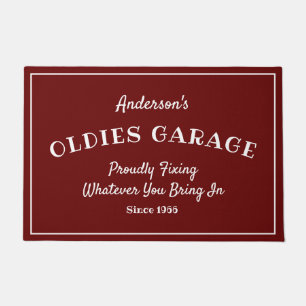 Oldies Garage Naam Funny Gezegde Red Doormat Deurmat
