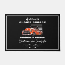 Oldies Garage Truck Naam Funny Gezegde Black Deurmat