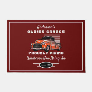 Oldies Garage Truck Naam Funny Gezegde Red Deurmat