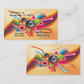 Oldies muziekluidsprekers, regenboog van kleuren visitekaartje (Voorkant / Achterkant)