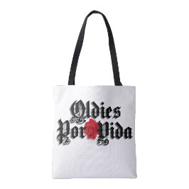 Oldies por vida boodschaptas tote bag
