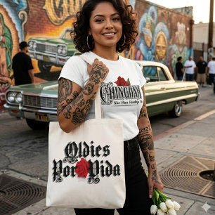 Oldies por vida boodschaptas tote bag