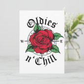 Oldies Red Rose Kaart (Staand voorkant)