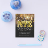 OLDJAARSAVOND FEest MODERN KOPPIG GOUD VUURWERK IN Flyer (Enkel)