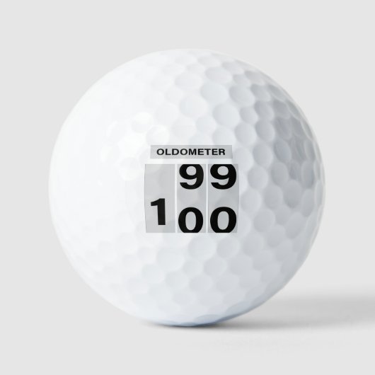 OLDOMETER 100ste verjaardag 99 tot 100 Golfballen (Voorkant)