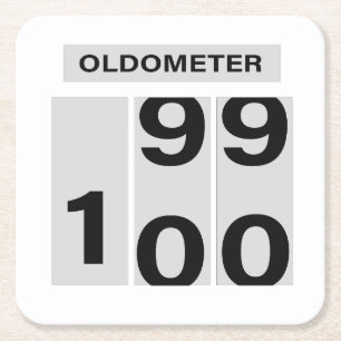 OLDOMETER 100ste verjaardag 99 tot 100 Kartonnen Onderzetters