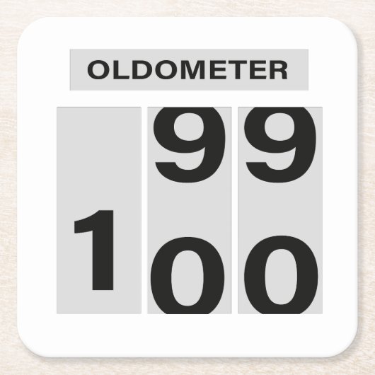 OLDOMETER 100ste verjaardag 99 tot 100 Kartonnen Onderzetters (Voorkant)