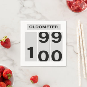 OLDOMETER 100ste verjaardag 99 tot 100 Servet