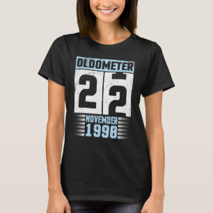 Oldometer 22 jaar oude gelukkige verjaardag, gebor t-shirt