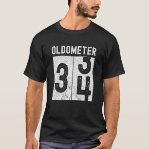 Oldometer 34e verjaardag Retro draaien 34 jaar Ol T-shirt