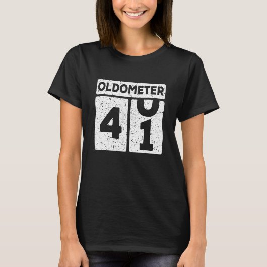 Oldometer 40 41 41th Birthday T-shirt (Voorkant)