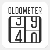 Oldometer 40 vierkante sticker (Voorkant)