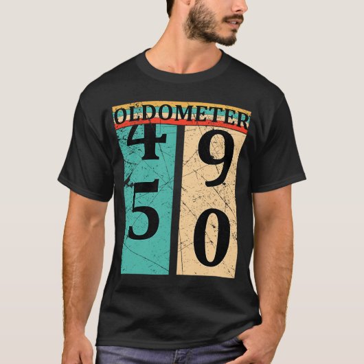 Oldometer 49 50 50th Birthday T-shirt (Voorkant)