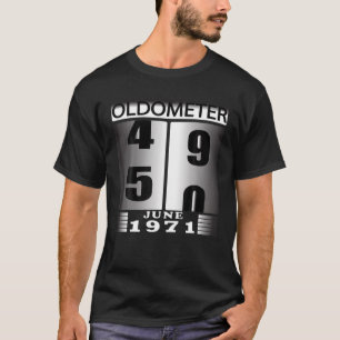Oldometer 49 50, geboren in JUNI 1970, Funny 50th  T-shirt