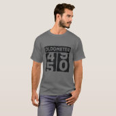 Oldometer 49-50 jaar oude Funny 50th Birthday Mann T-shirt (Voorkant volledig)