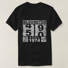 oldometer 50 , april 1974 Grappige Oldometer Verja T-shirt
