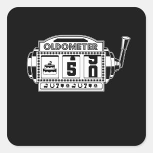 Oldometer 50 Birthday Vierkante Sticker
