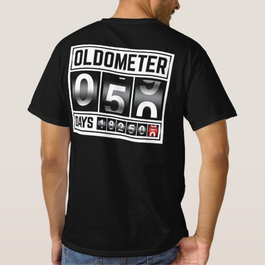 OLDOMETER 50 jaar oud gemaakt in 1971 50e verjaard T-shirt (Achterkant)